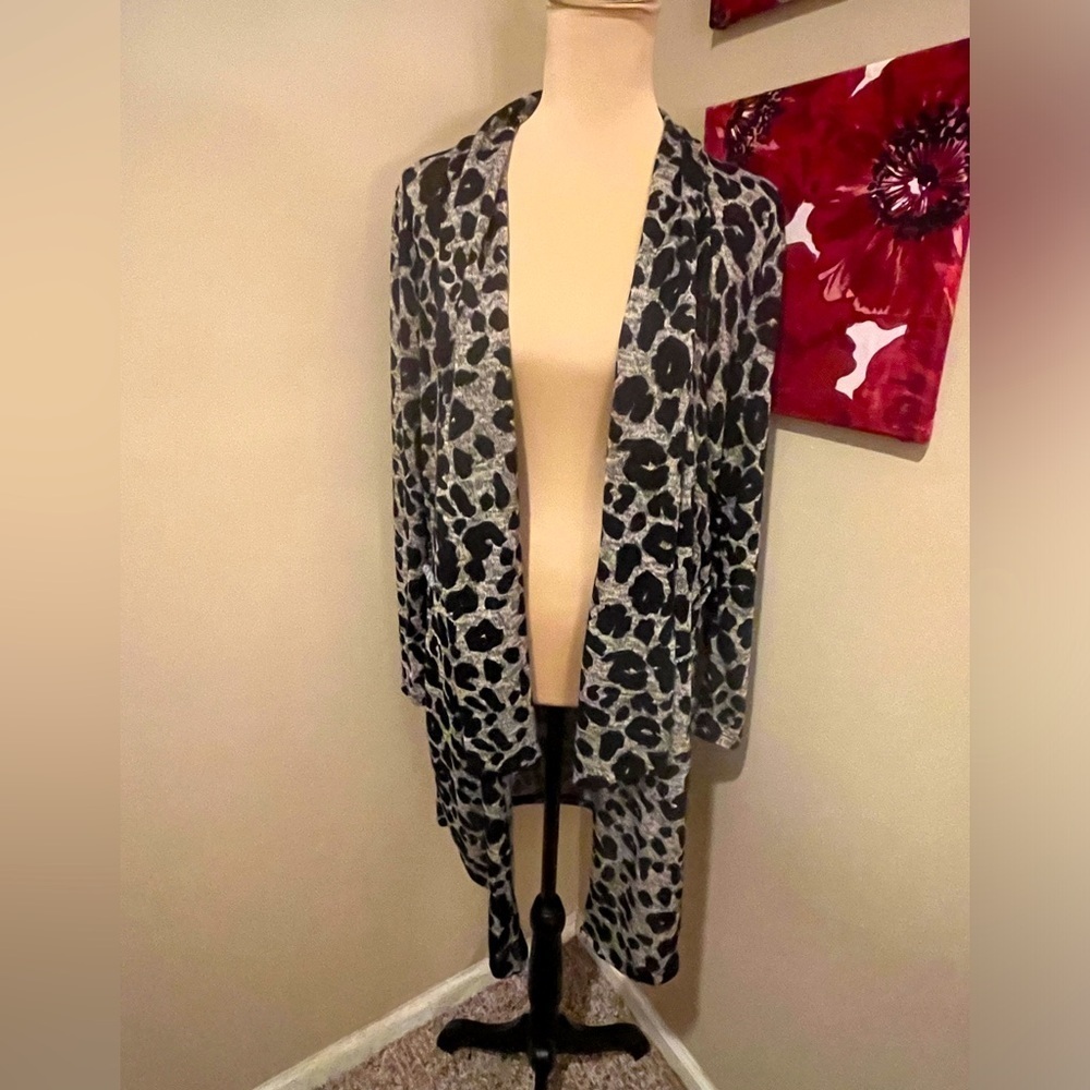 KLD Animal Print Duster/Cardigan, size M